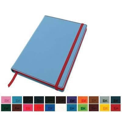 Branded Promotional TRIM A5 NOTE BOOK with Belluno Soft Touch Cover Journal Note Book From Concept Incentives.