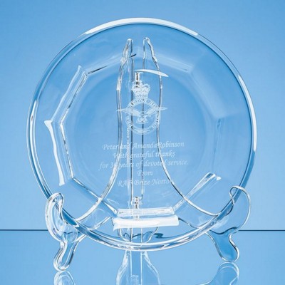 Branded Promotional 19CM LEAD CRYSTAL DISPLAY PLATE Plate From Concept Incentives.