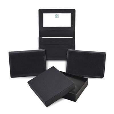 Branded Promotional SANDRINGHAM NAPPA LEATHER TRAVEL CARD & BUSINESS CARD HOLDER in Black Business Card Holder From Concept Incentives.