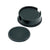 Branded Promotional SANDRINGHAM ROUND COASTER SET in Soft Black Nappa Leather Desk Tidy From Concept Incentives.