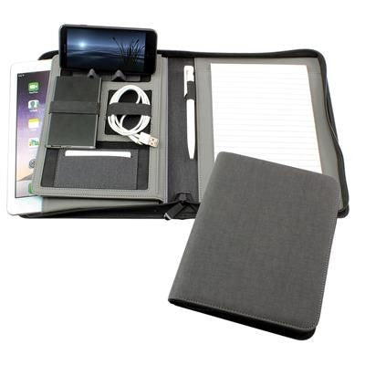 Branded Promotional JTEC A5 PORTFOLIO with Tablet Pocket Conference Folder From Concept Incentives.