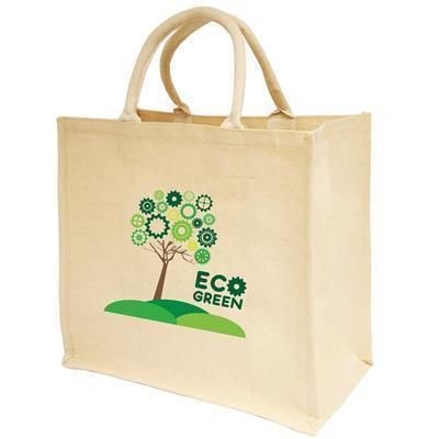 Branded Promotional NATURAL COLOUR JUCO SHOPPER TOTE BAG Bag From Concept Incentives.