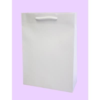 Branded Promotional JUPITER A4 SIZE WHITE KRAFT RECYCLABLE PAPER CARRIER BAG Carrier Bag From Concept Incentives.