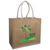 Branded Promotional TATTON ECO FRIENDLY NATURAL JUTE SHOPPER TOTE BAG FOR LIFE with Long Handles and Extra Large Gusset Bag From Concept Incentives.