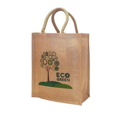 Branded Promotional TATTON JUTE CARRIER BAG - MEDIUM Bag From Concept Incentives.