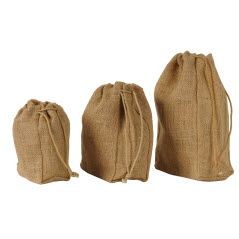 Branded Promotional NATURAL JUTE LARGE DRAWSTRING POUCH in Natural Bag From Concept Incentives.