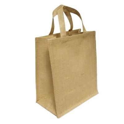 Branded Promotional ASPEN STANDARD LAMINATED JUTE SHOPPER Bag From Concept Incentives.