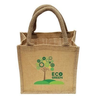 Branded Promotional NATURAL MINI JUTE SHOPPER TOTE BAG Bag From Concept Incentives.