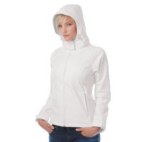 Branded Promotional B&C LADIES HOODED HOODY SOFTSHELL Jacket From Concept Incentives.