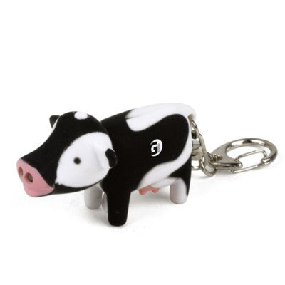 Branded Promotional MOO COW KEYHOLDER KEYRING in Black & White Keyring From Concept Incentives.