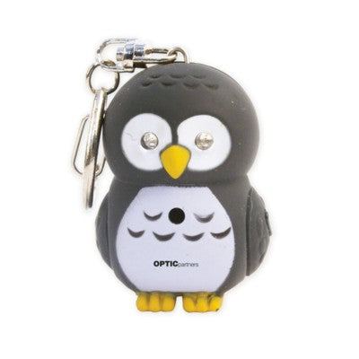 Branded Promotional HOOT OWL KEYHOLDER KEYRING in Grey & White Keyring From Concept Incentives.