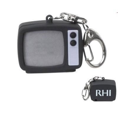 Branded Promotional RETRO TV KEYRING CHAIN with LED Light Keyring From Concept Incentives.