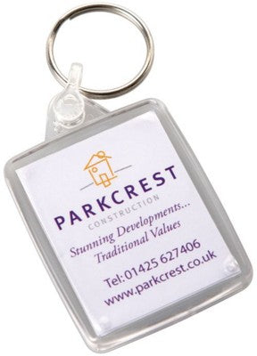 Branded Promotional PASSPORT SIZE RECTANGULAR PLASTIC KEYRING Keyring From Concept Incentives.