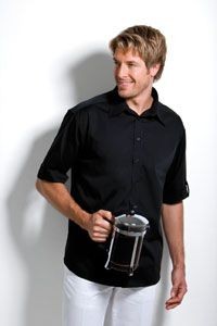 Branded Promotional KUSTOM KIT BARGEAR SHORT SLEEVE TURN BACK CUFF BAR SHIRT Shirt From Concept Incentives.