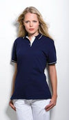 Branded Promotional KUSTOM KIT LADIES ST MELLION TIPPED PIQUE POLO SHIRT Polo Shirt From Concept Incentives.