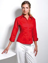 Branded Promotional KUSTOM KIT LADIES THREE QUARTER SLEEVE PREMIUM OXFORD SHIRT Shirt From Concept Incentives.