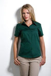 Branded Promotional KUSTOM KIT LADIES SHORT SLEEVE PREMIUM OXFORD SHIRT with Pocket Shirt From Concept Incentives.