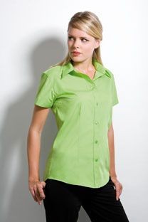 Branded Promotional KUSTOM KIT LADIES SHORT SLEEVE WORKFORCE SHIRT Shirt From Concept Incentives.