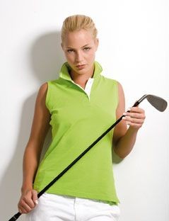 Branded Promotional KUSTOM KIT GAMEGEAR LADIES PROACTIVE SLEEVELESS PIQUE POLO SHIRT Polo Shirt From Concept Incentives.