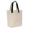 Branded Promotional KAA 16OZ NATURAL CANVAS SHOPPER TOTE BAG with Medium Black Canvas Handles Bag From Concept Incentives.