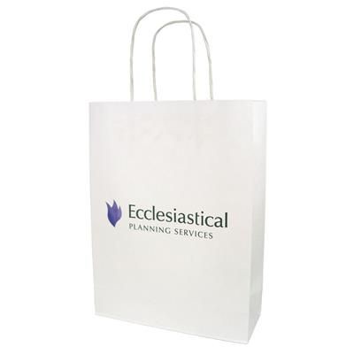 Branded Promotional ASPEN KRAFT PAPER BAG SMALL Carrier Bag From Concept Incentives.