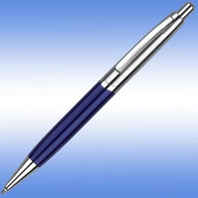 Branded Promotional KASHEL BALL PEN in Blue with Silver Trim Pen From Concept Incentives.