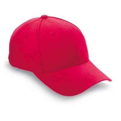 Branded Promotional BASEBALL CAP in Soft Cotton in Red Baseball Cap From Concept Incentives.