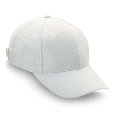 Branded Promotional BASEBALL CAP in Soft Cotton in White Baseball Cap From Concept Incentives.