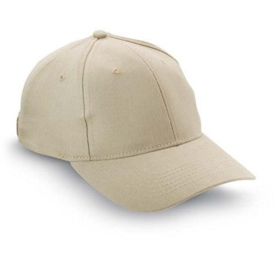 Branded Promotional BASEBALL CAP in Soft Cotton in Khaki Baseball Cap From Concept Incentives.