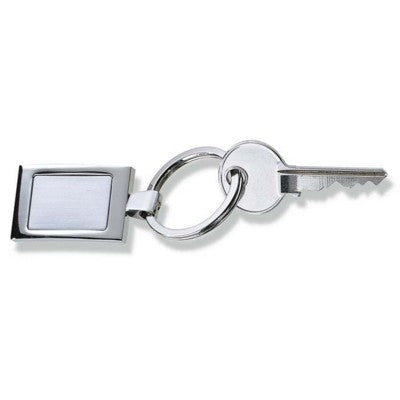 Branded Promotional LUXURY METAL RECTANGULAR KEYRING in Silver Keyring From Concept Incentives.