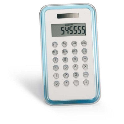 Branded Promotional 8 DIGIT CALCULATOR in Translucent Blue Calculator From Concept Incentives.