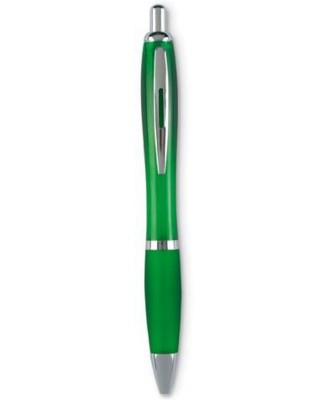 Branded Promotional RIO COLOUR AUTOMATIC BALL PEN in Translucent Green Pen From Concept Incentives.