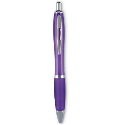 Branded Promotional RIO COLOUR AUTOMATIC BALL PEN in Translucent Violet Pen From Concept Incentives.