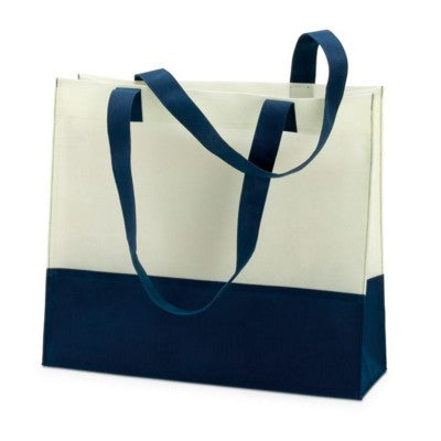 Branded Promotional NON WOVEN SHOPPER TOTE OR BEACH BAG in Blue Bag From Concept Incentives.