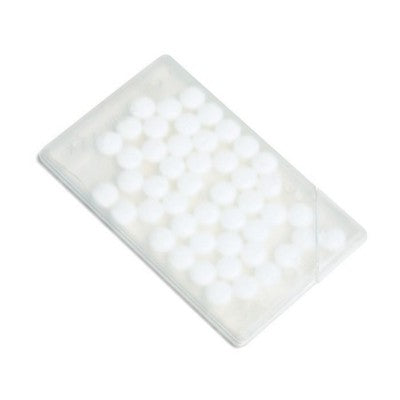 Branded Promotional CREDIT CARD SHAPE MINTS DISPENSER in Translucent Clear Transparent Mints From Concept Incentives.