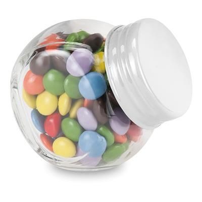 Branded Promotional CHOCOLATE in Glass Holder in White Chocolate From Concept Incentives.