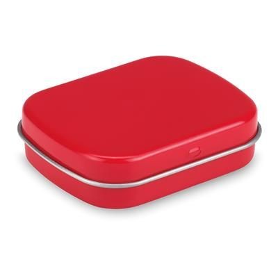 Branded Promotional EASY TIN with Mints in Red Mints From Concept Incentives.