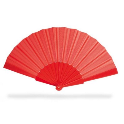 Branded Promotional CONCERTINA HAND FAN in Red Fan From Concept Incentives.