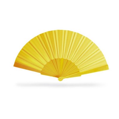 Branded Promotional CONCERTINA HAND FAN in Yellow Fan From Concept Incentives.