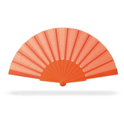 Branded Promotional CONCERTINA HAND FAN in Orange Fan From Concept Incentives.