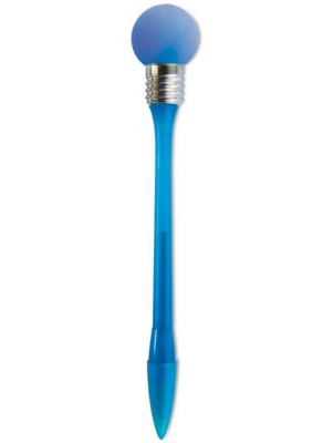 Branded Promotional LIGHT BULB BALL PEN in Blue Pen From Concept Incentives.