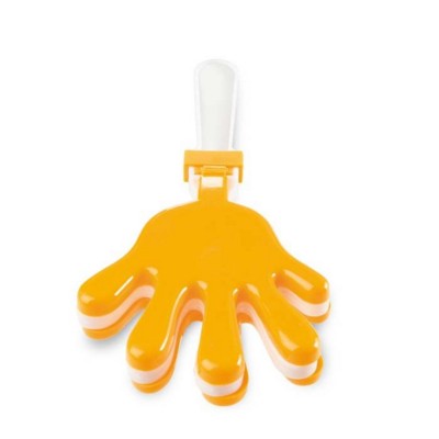 Branded Promotional HAND CLAPPER NOISE MAKER in Yellow Noise Maker From Concept Incentives.