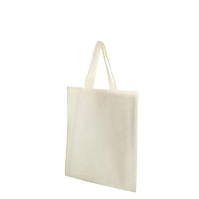 Branded Promotional KENGE 5OZ NATURAL COTTON SHOPPER TOTE BAG with Short Handles Bag From Concept Incentives.