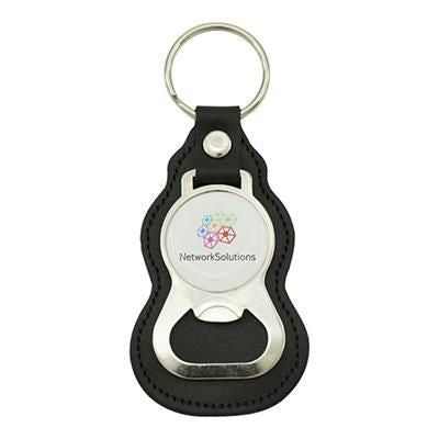 Branded Promotional KEYRING BOTTLE OPENER in Black Bottle Opener From Concept Incentives.