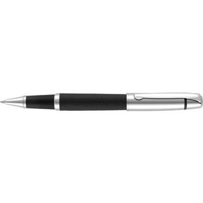 Branded Promotional KNIGHTSBRIDGE ROLLERBALL PEN in Black & Silver Pen From Concept Incentives.