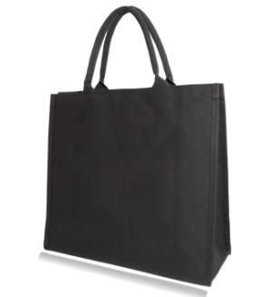 Branded Promotional KIBOKO LAMINATED CANVAS SHOPPER TOTE BAG with Short Corded Handles in Black Bag From Concept Incentives.