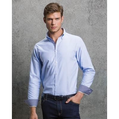 Branded Promotional CLAYTON & FORD L & S CONTRAST SHIRT Shirt From Concept Incentives.