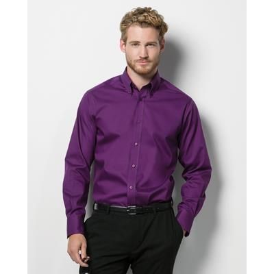 Branded Promotional KUSTOM KIT TAILORED FIT OXFORD LONG SLEEVE SHIRT Shirt From Concept Incentives.