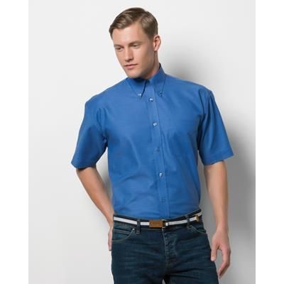 Branded Promotional KUSTOM KIT MENS WORKPLACE PINPOINT OXFORD SHORT SLEEVE SHIRT Shirt From Concept Incentives.