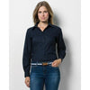 Branded Promotional KUSTOM KIT LADIES WORKPLACE PINPINT OXFORD LONG SLEEVE SHIRT Shirt From Concept Incentives.